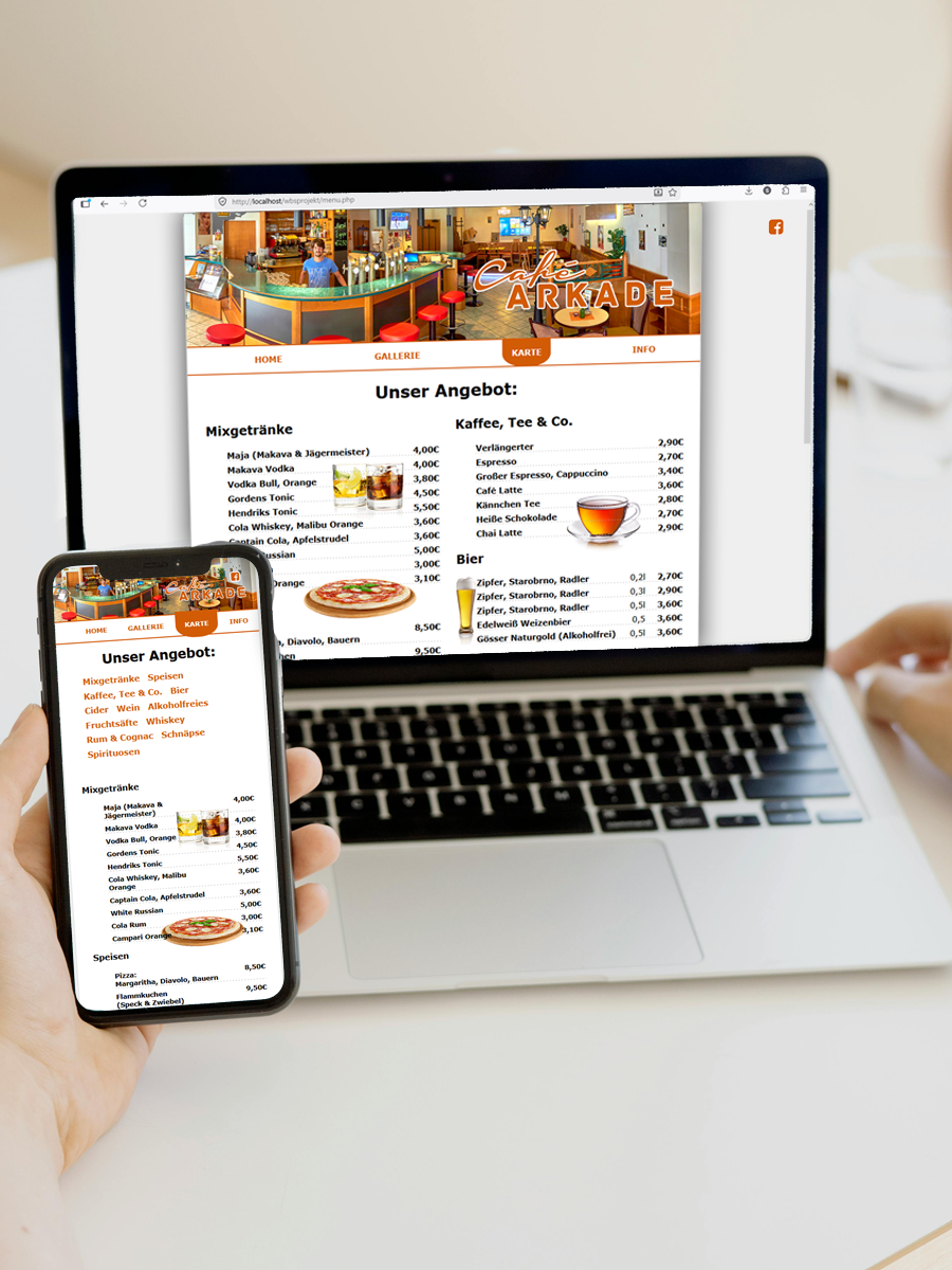 Moderne Unternehmenswebsite auf Desktop und Smartphone